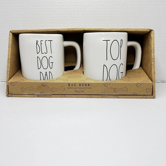 Rae Dunn Dog Dad Large Ceramic Coffee Tea Mug Gift Set - Picture 1 of 3